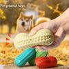 Squeaky Peanut Dog Chew Toy for Aggressive Chewers Interactive Pet Toy for Teeth Cleaning and Anxiety Relief Durable Rubber