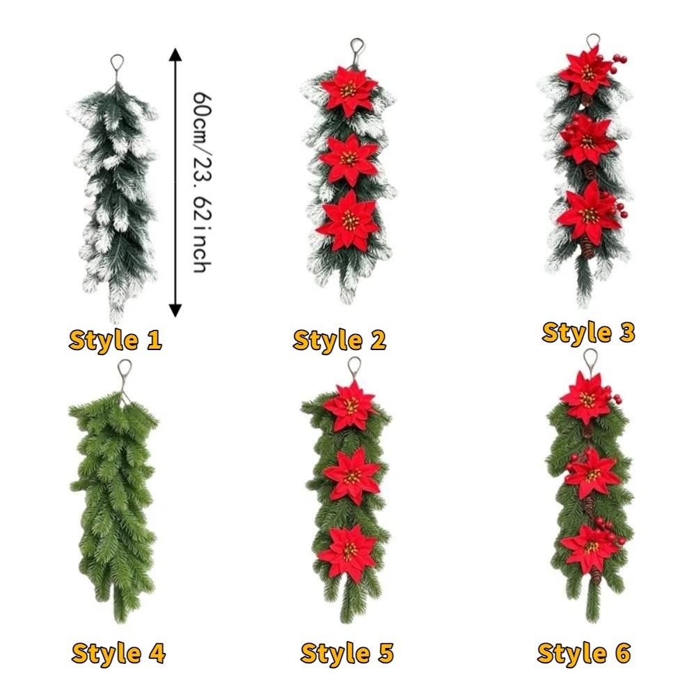 Plastic Artificial Christmas Wreath Lifelike Christmas Wreath Ornaments Table Decor