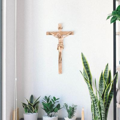 Crucifix Wall Cross Catholic Hanging Crosses Hand Painted Sturdy Collectibles Decorative Jesus