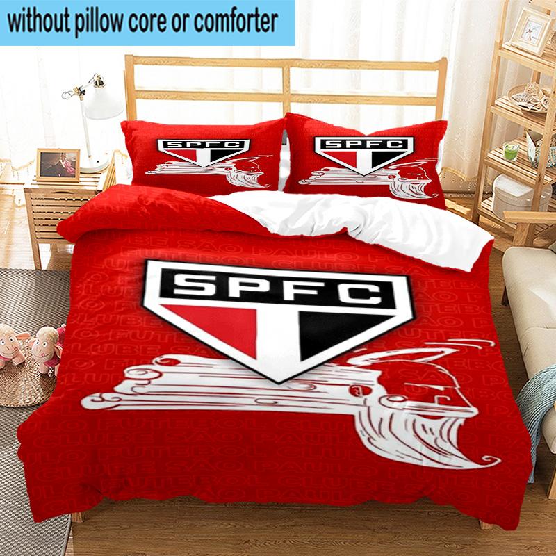 3pcs Spfc Team Crest Design Printed Bedding Set Duvet Cover Closure Includes 1 Duvet Cover & 2 Pillowcases Bedding Sets Home Decor Gifts