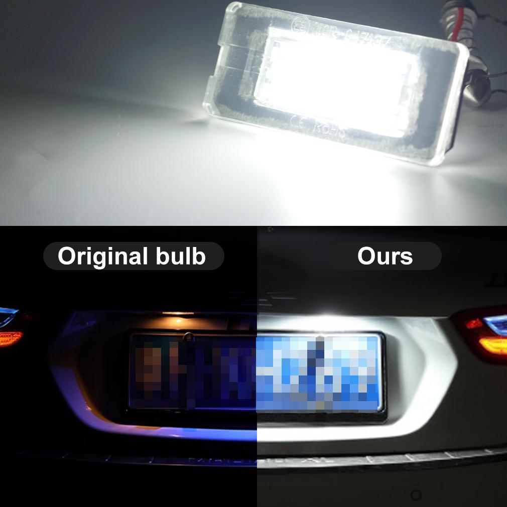 2PCS White 18SMD Car LED License Plate Light Lamp Beads for BMW Mini Cooper R56 R57 R58 R59 Car Light Source Error Free