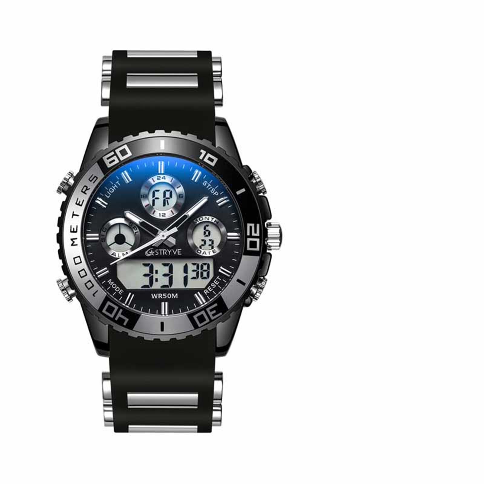 

Мужские водонепроницаемые светящиеся наручные часы-будильник для бега One Size