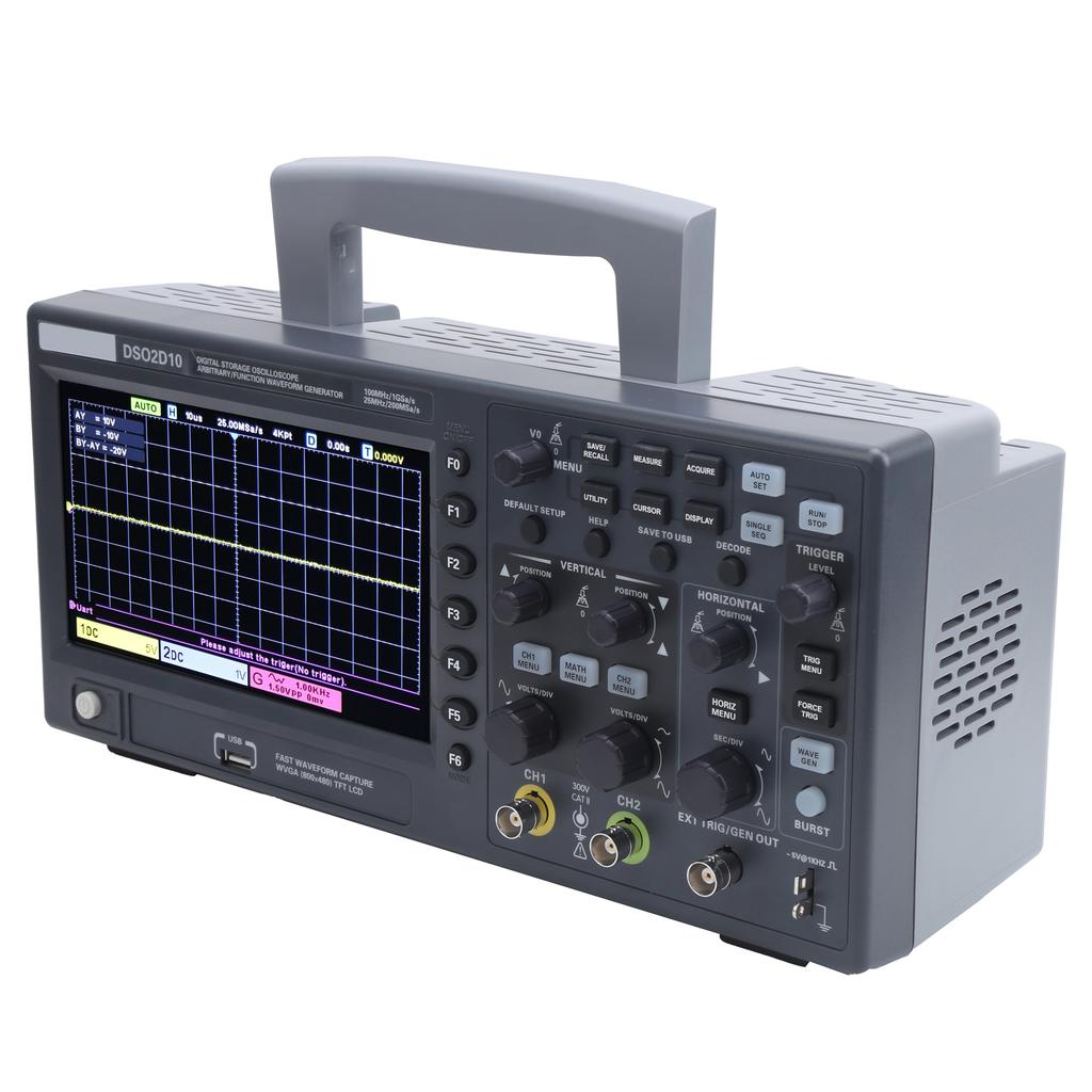 DSO2D10 2CH Digital Storage Oscilloscope 100MHz 1GSa s 8M with 1CH Signal Source for Electronic MaintenanceUS Plug