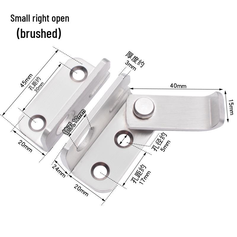 Sukepu Anti-Theft Stainless Steel Slide Bolt Door Latch & Lock for Left/Right Doors