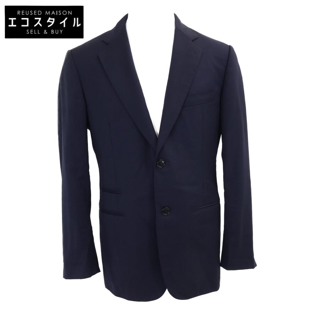 HERMES Excellent condition 21Stainless Steel 11-5255 G19821K virgin wool center vent 2B tailored jacket Jacket 48 NavyUsed