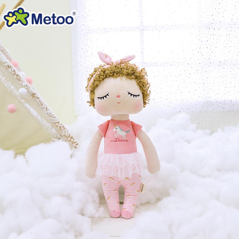 Adorable Metoo Angela Plush Doll With Curly Hair Crystal Super Soft Stuffed Toy For Girls