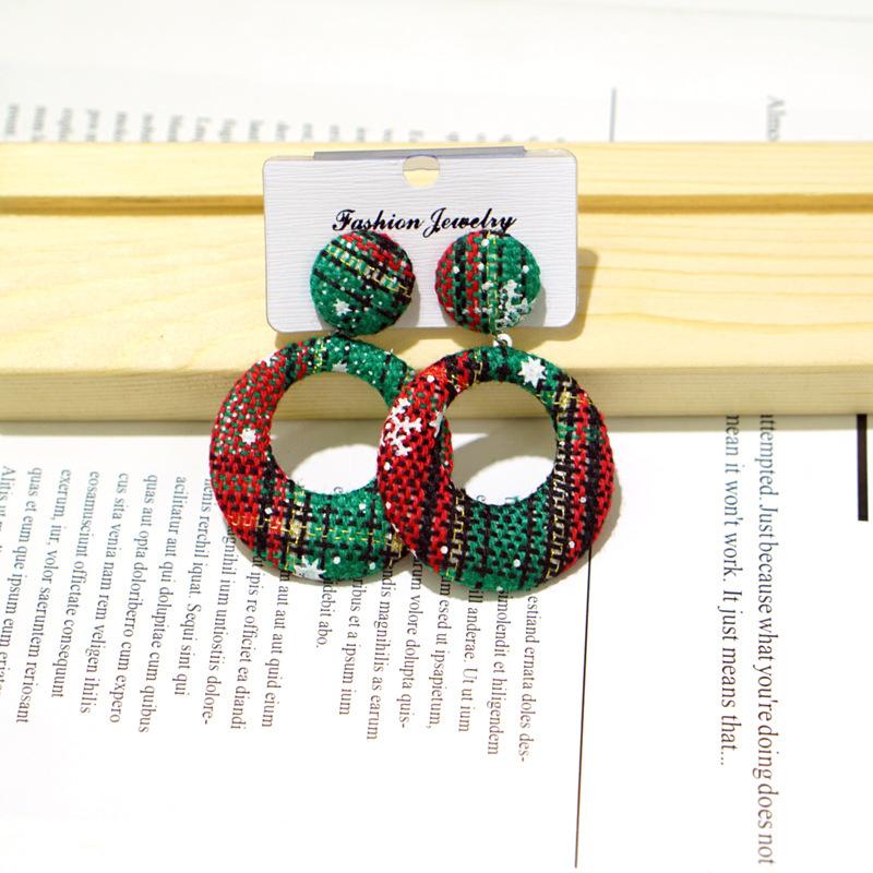 2PC Christmas Cartoon Creative Christmas Tree Elk Earrings Anti Allergy Earrings Suitable for Party and Holiday Gifts