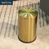 Gold Stainless Steel Swing-Lid Trash Can for Home, Commercial, or Hotel Use