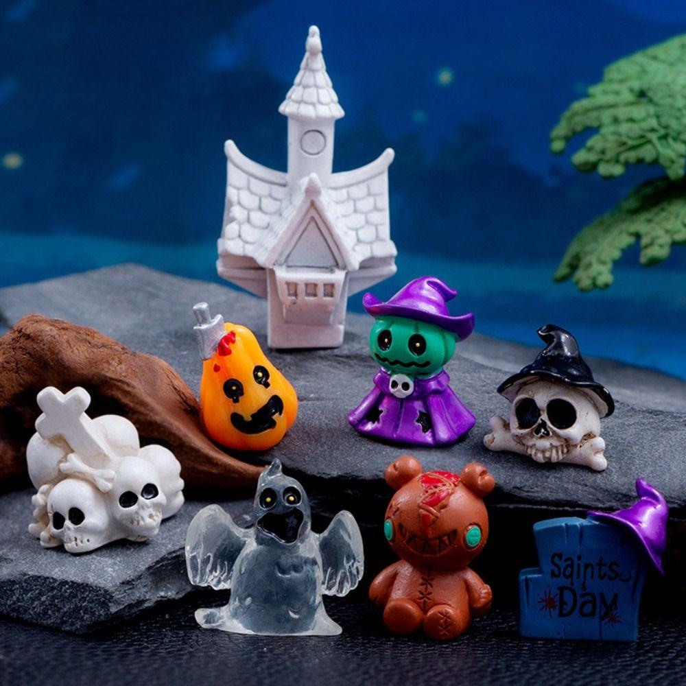 Castle Car Wizard Halloween Miniature Figurine Desktop Knick-knack Festival Supplies