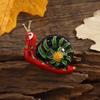 Enamel Snail Brooch Creative Rhinestone Animal Pin Men's and Women's Outerwear Accessories Fashion Badge Gift