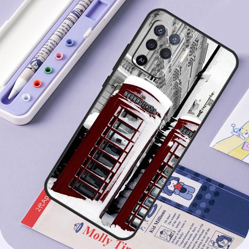 Retro Winter Snow London For Oppo A17 A18 A94 A74 A54 A15 A38 A58 A78 A98 A40 A60 A80 A16 A76 A96 A57 A77 A5 Pro Case