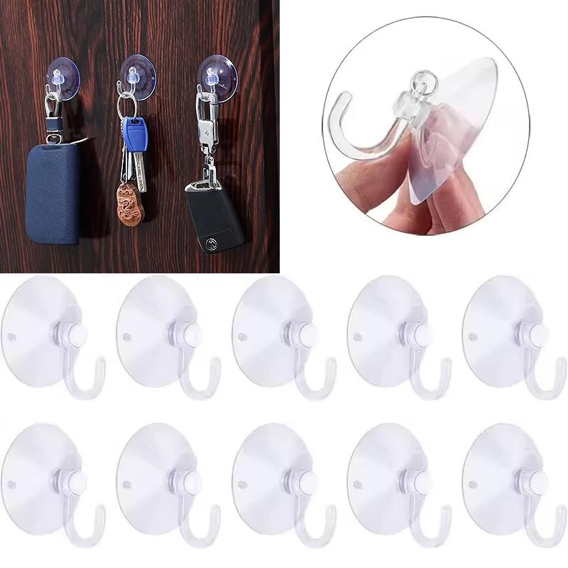 20pcs Clear Suction Cups Hook Vacuum Suction Cup Holder Plastic Suction Cups with Hook for Bathroom Kitchen Offices Glass Window