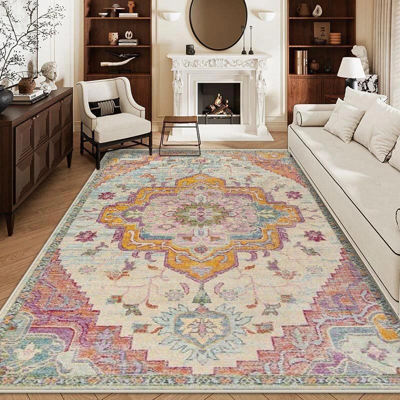 Persischer Vintage-Musterteppich für Wohnzimmer Schlafzimmer Weiche Lounge Sofa Matte Große Fläche Dekoration Heimteppiche Retro Kunst Design