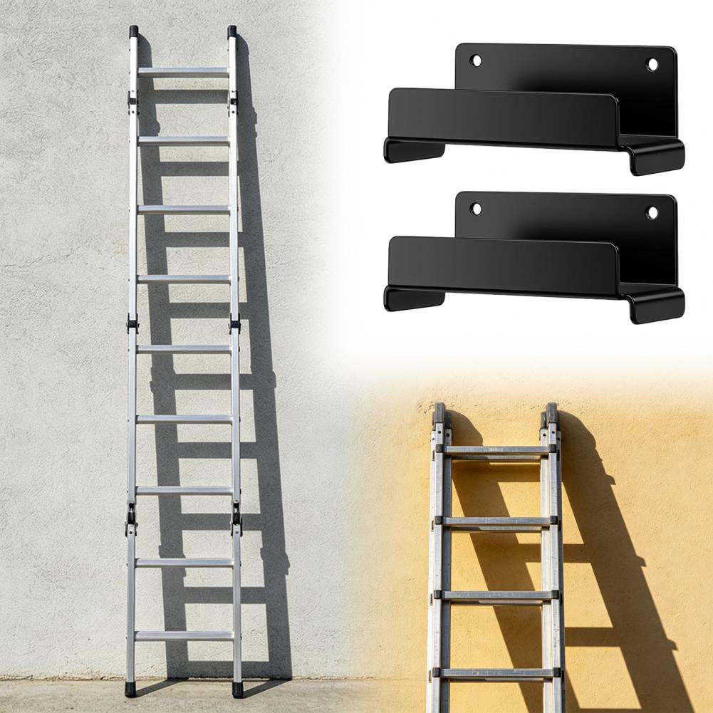 Reinforced Steel Ladder Hooks Telescopic Ladder Storage Rack Wall Mounted Hooks Steel Ladder Hooks with Protective Coating