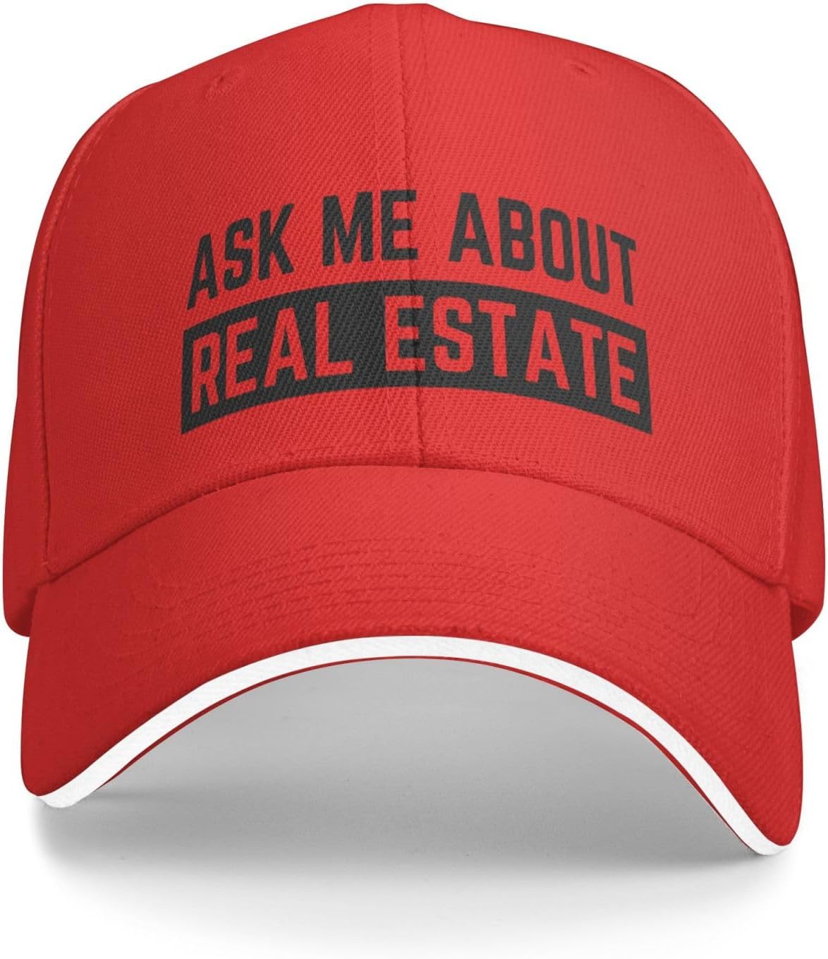 Ask Me About Real Estate Baseball Cap Polyester Adjustable Summer Outdoor Work Hat for Adult Unisex One Size