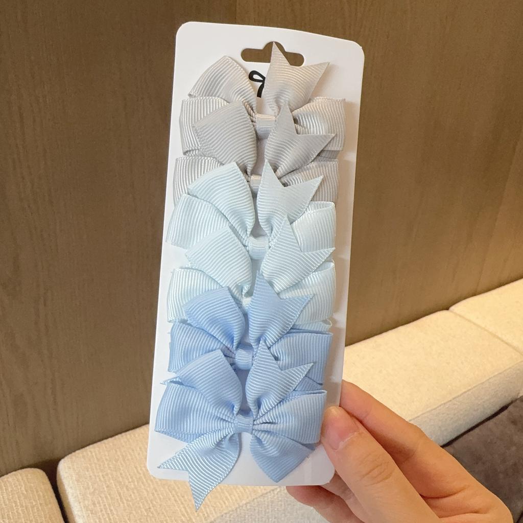 6 stk Baby Cheer Sløyfer Hårspenne for Jenter Ensfarvede Hårnåler Spenner Håndlaget Hodeplagg Barn Nydelig Hårtilbehør 2,5 tommer