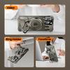 Oatsbasf for iPhone16 Pro/16Pro Max Phone Case Magsafe Metal Phone Cover w/ 360°Rotation Finger Ring Holder Frameless Phone Case