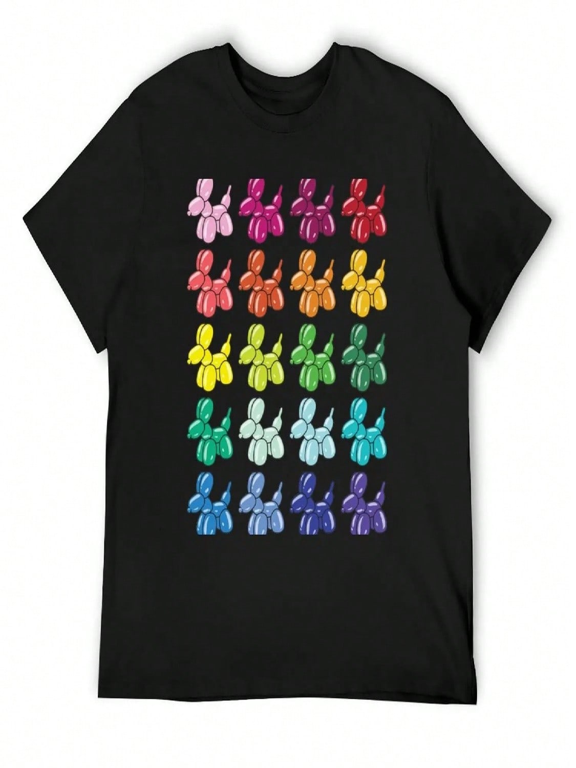 Colorful Balloon Dog T-Shirt Shirts Graphic Tee Basketball Graphic Tees Animal Prinfor Boys Compression Shirt unisex S разноцветный