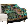 Lid of The Great Tomb of Pakal - Palenque Astronaut Over Black No.2 Throw Blanket Decorative Beds Polar Christmas Gifts Blankets