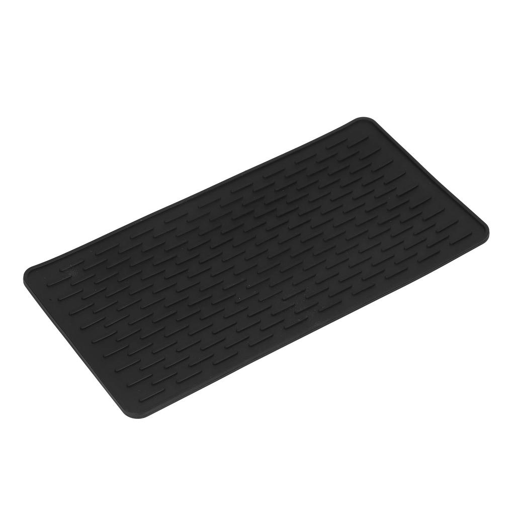 Silicone Insulation Pad Black Rectangle Heat Resisting Safe Handling Heat Insulation Pad for Kitchen