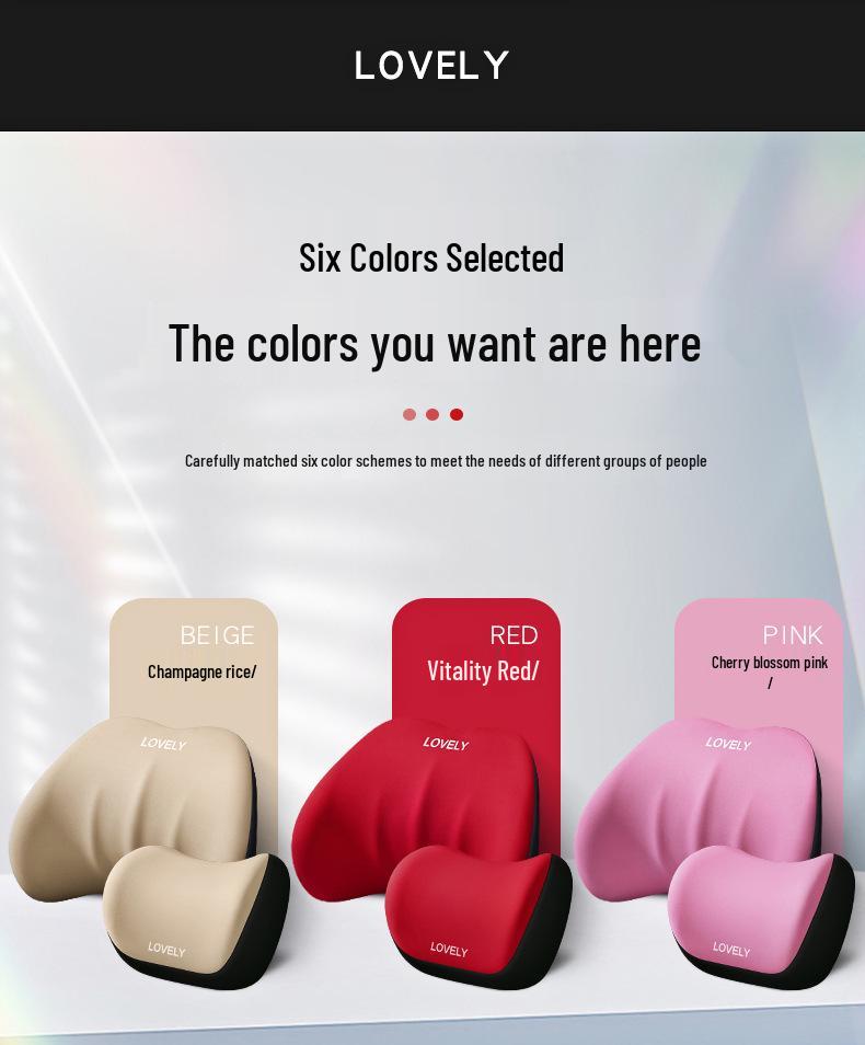 Car Memory Foam Headrest and Lumbar Support Cushion Set