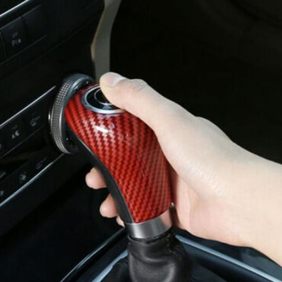Red for Mercedes Benz A C E G Car Gear Shift Knob Panel Cover Carbon Fiber Vinyl