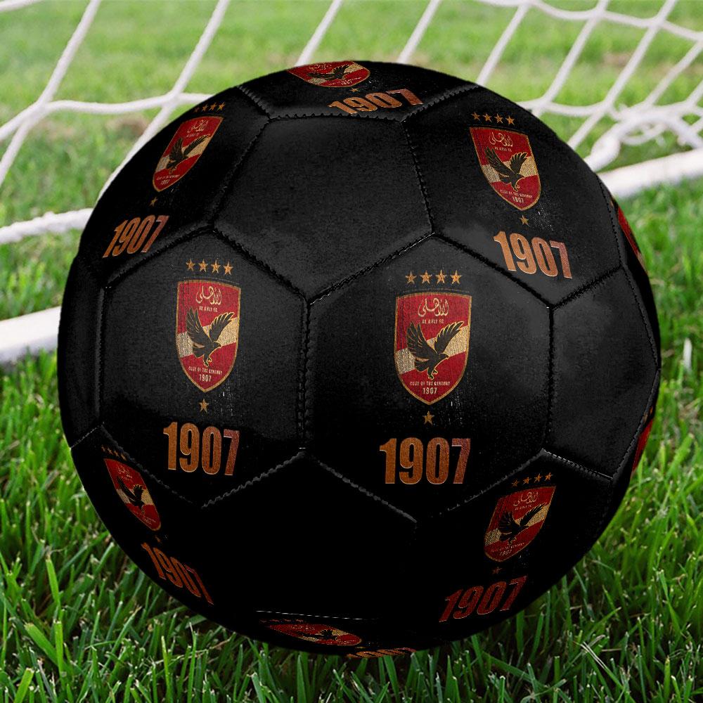 Al Ahly SC Size 5 Soccer Ball, Machine-Stitched PVC, Durable & High Bounce, All Ages Fit, Fan Merchandise, Matches & Outdoor Use.