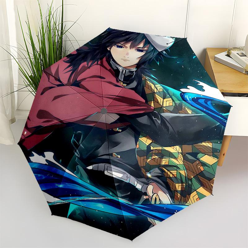 

1pc Outdoor Umbrella with Anime Character Design - Automatic Opening/Closing, Portable 3-Fold Design, 8-Bone Iron Frame, Perfect Gift for Fans, T