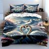 Two Swans, Mountain Lake. Bedding Sets Duvet Cover Sets Duvet Covers Pillowcases(1 * Duvet Cover 2 * Pillowcases Without Duvet Insert)