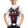 T-Shirt for a Boy 3D Print Gamepad Doodle Boy's T-Shirts Casual Round Neck Short Sleeves Tops Kids Summer Children's