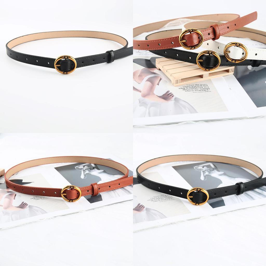 2022 New Round Buckle Belt Women's Fashion Simple Retro Waist Belt Decoration Jeans Belt