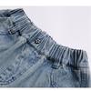 Long Style Kids Child New Design Jeans Capris Shorts with Fake Pocket for Girls High Fashion Summer Mid-Calf Denim Shorts 5-14T