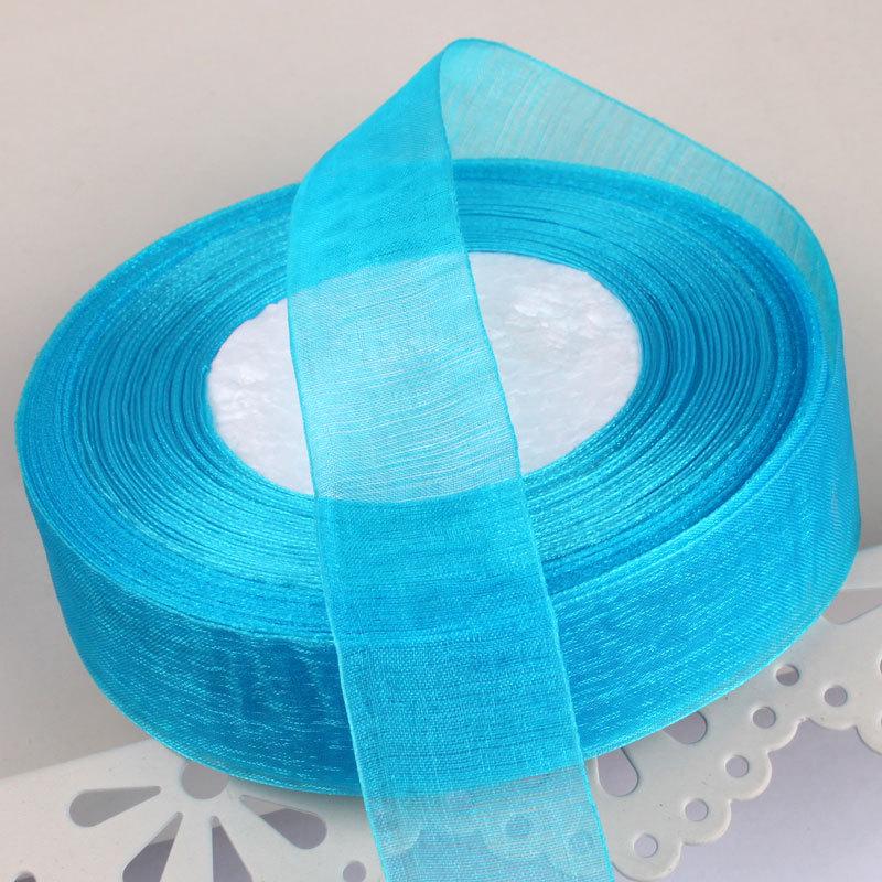 2,5 cm breites, transparentes Satinband aus Schneegarn für Bastelarbeiten und Haarschmuck