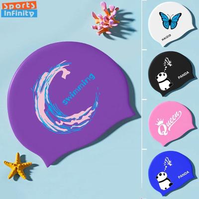 New Fashion Printed Swim Caps For Women Silicone Waterproof Swimming Caps Large Long Hair Swimming Cap Swimming Pool Accessories