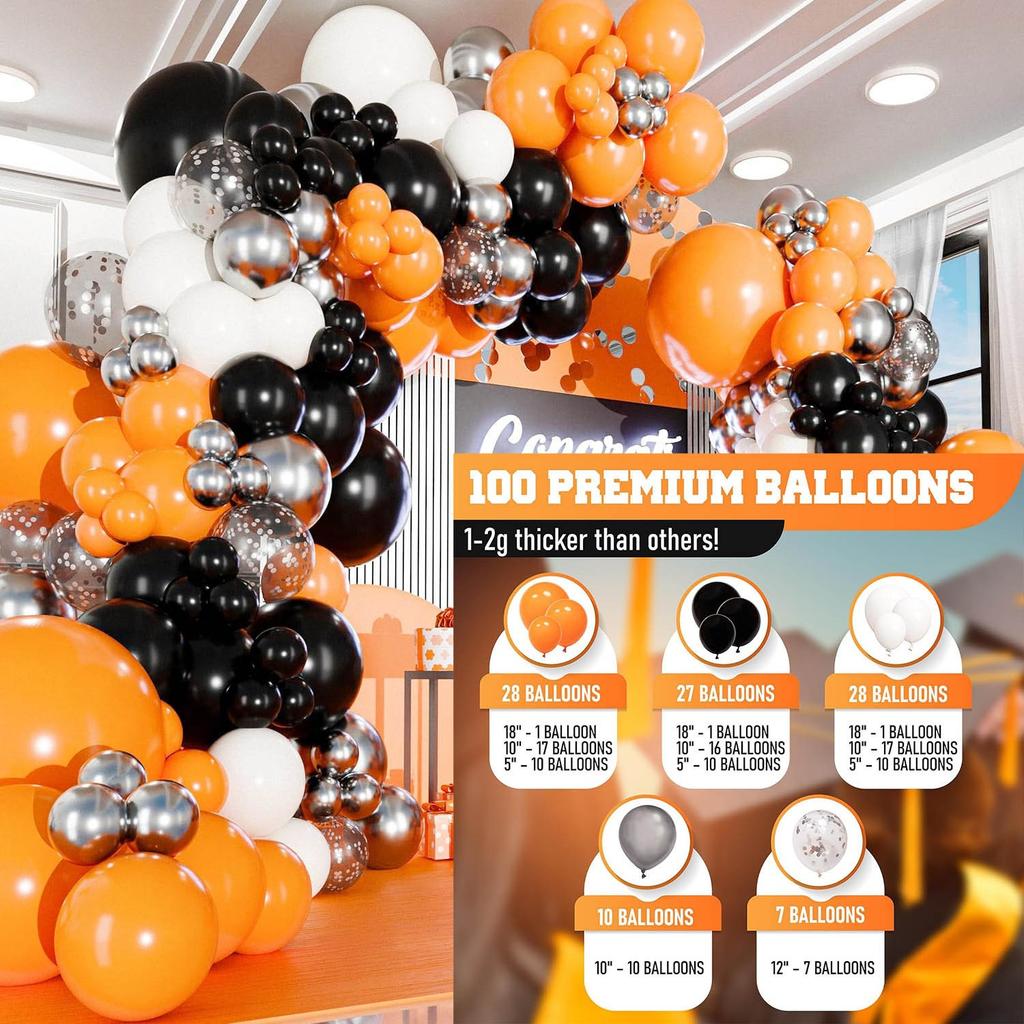 Autumn Balloon Set Orange Balloon Chain Birthday Party Arch Scene Atmosphere Birthday Arrangement