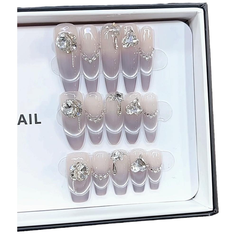 Ren Håndlaget Fototerapi Neglekunst, Havstjerne Bærer Negl Ferdig Katteøye Neglekunst Patch Viser Hvithet og Temperament