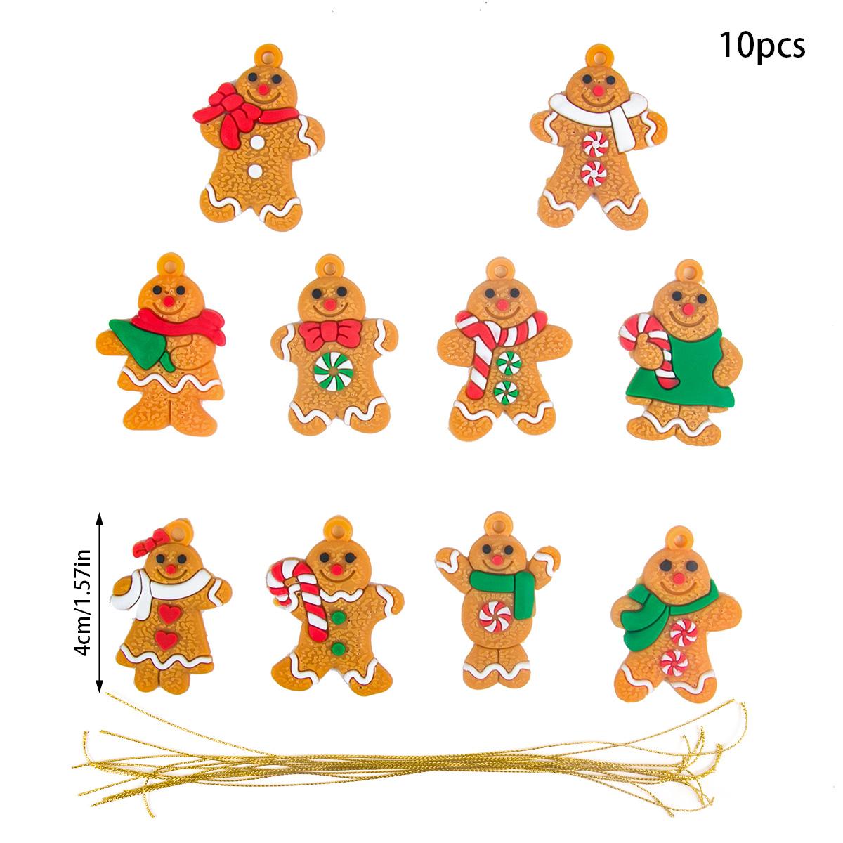 

1 набор Пряничный человечек Украшения Рождественские украшения Подвески-шармы для дома Дети Новогодний подарок 2025 Navidad Decor