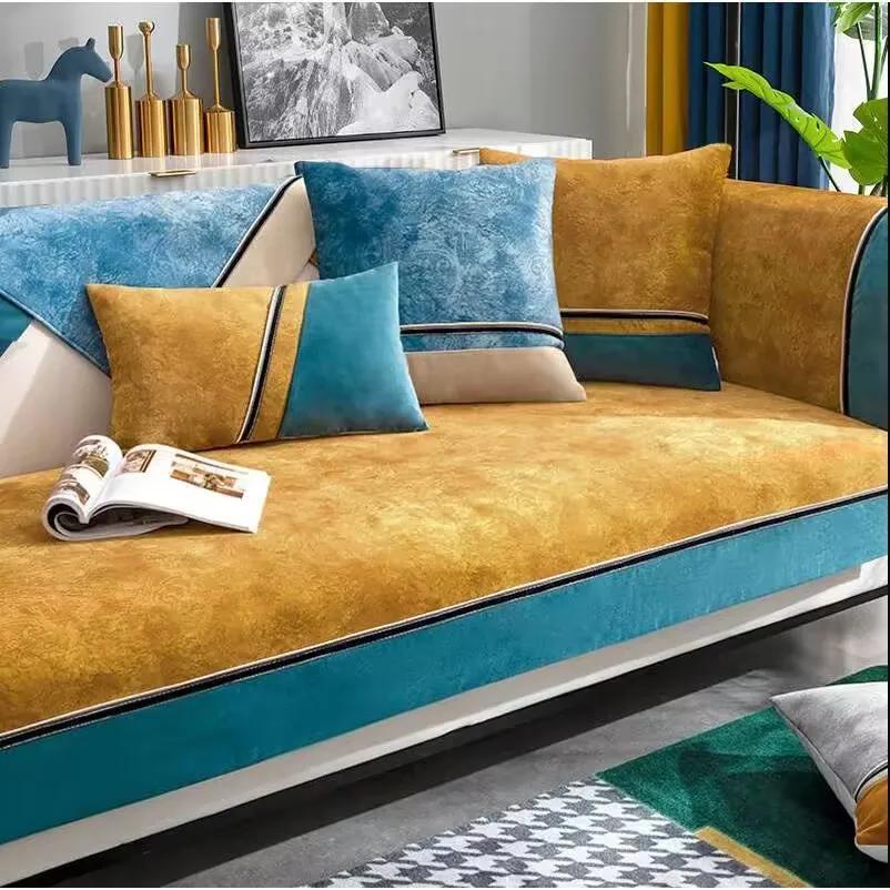

Four Season Sofa Cover Cushion Stripe Geometric lines Sofa Armchair Backrest Towel Non Slip Couch Luxurious 3 Seater Sofa Cover 70x70cm 1pcs