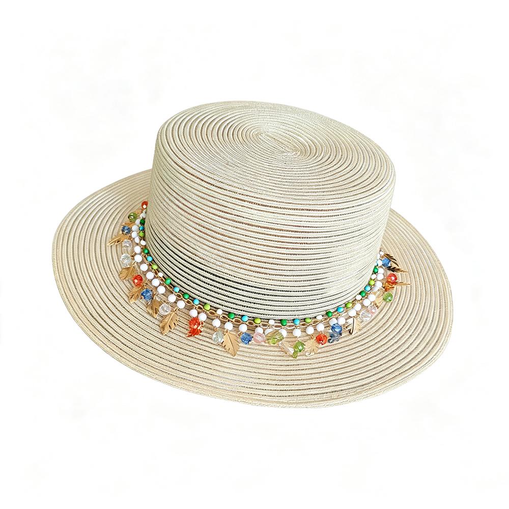 New Sun Hat Wide Brim Straw Hat for Women Panama Beach Sun Hat French Wedding Summer Vacation Soft Foldable Lightweight UPF50+