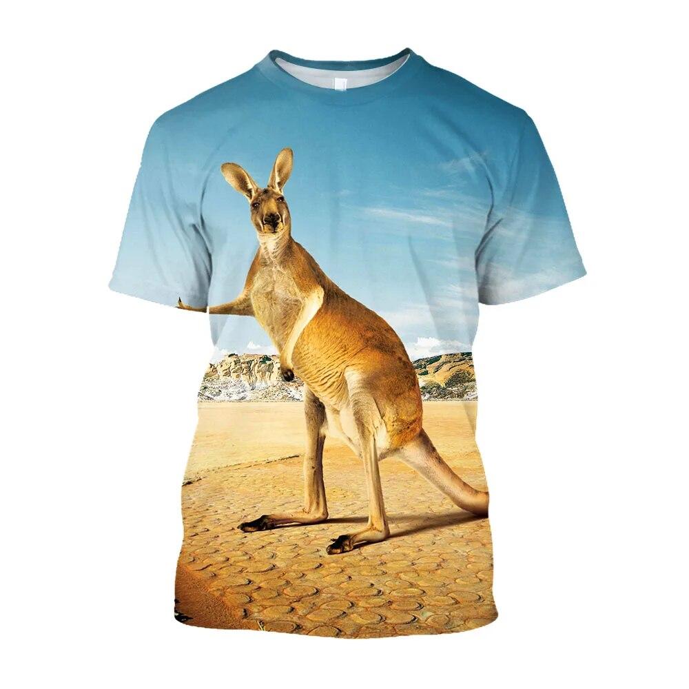 

Новые австралийские мужские футболки с принтом кенгуру, кавайные футболки с рисунком животных, повседневная модная одежда в стиле Харадзюку 3XL