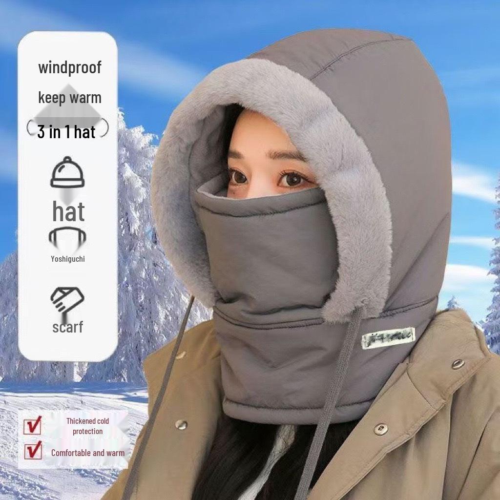 Men's and Women's Fleece-Lined Lei Feng Hat: Windproof, Snowproof, for Outdoor Skiing and Cycling.