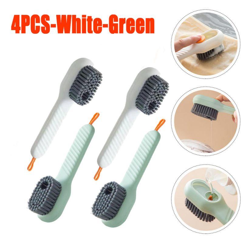 1pc Multi-function Automatic Spot Shoe Brush Soft Hair Hand Pressure Hanging Hole Suitable for Clothing Carpet Plastic Handles