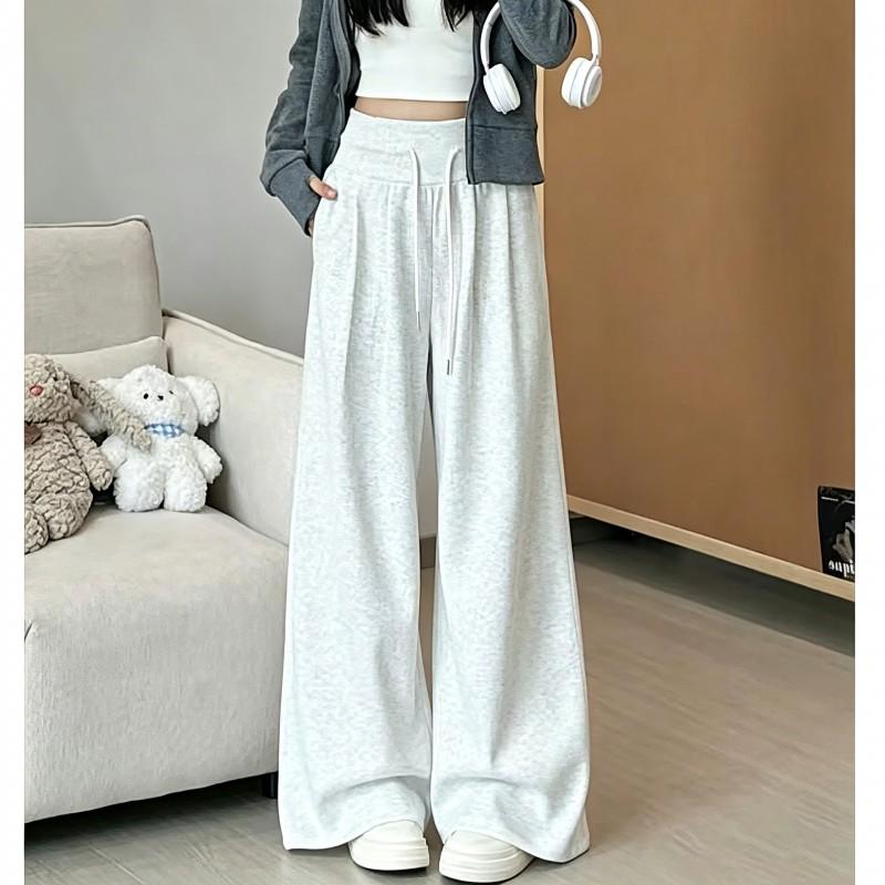 2026 Women Loose Wide Leg Sweatpants High Waist Casual Sport Trousers Streetwear