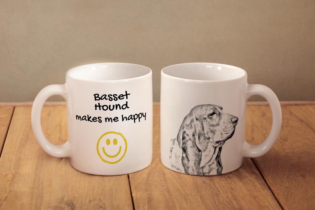 Basset Hound - Cup with a Dog, Cheerful Cup for a Dog Lover, Personalized Gift from the Art-Dog Brand