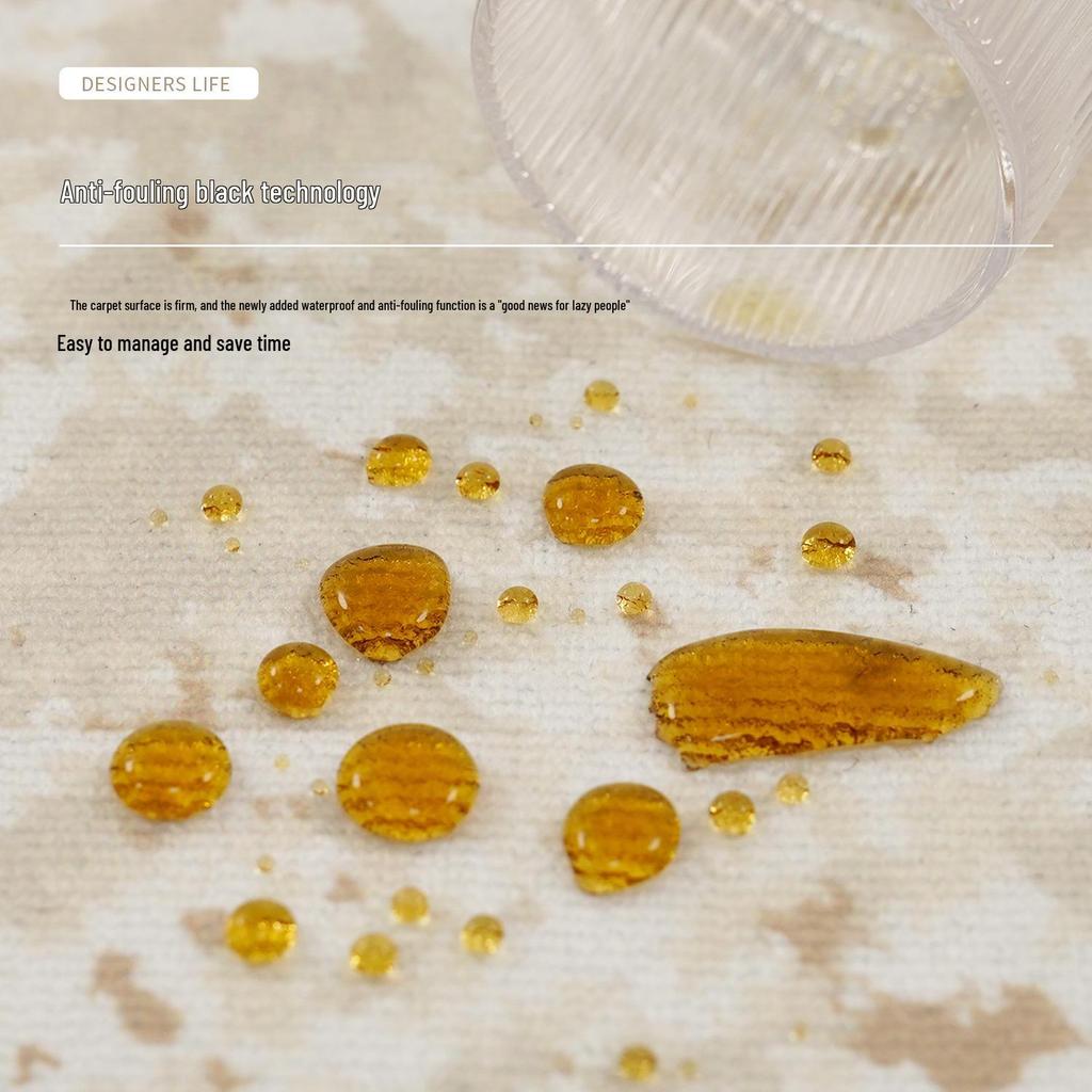 Lux Velvet Loop Wasserdichter Teppich: Cremefarbener Stil für Wohnzimmer, Schlafzimmer oder Sofa.