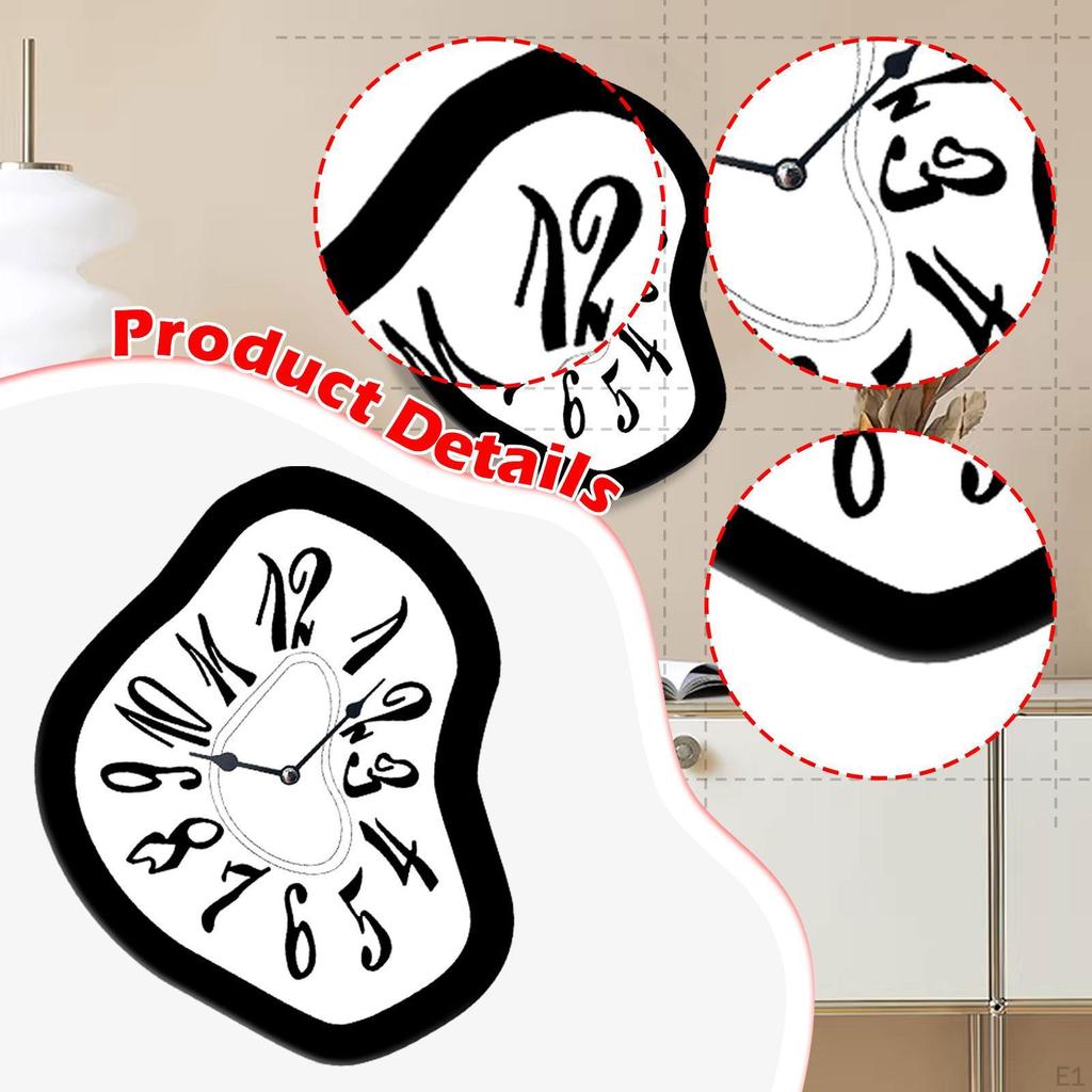 Wall Clock Decorative Easy To Read No Ticking Lightweight Irregular Acrylic Ornament for Bedroom