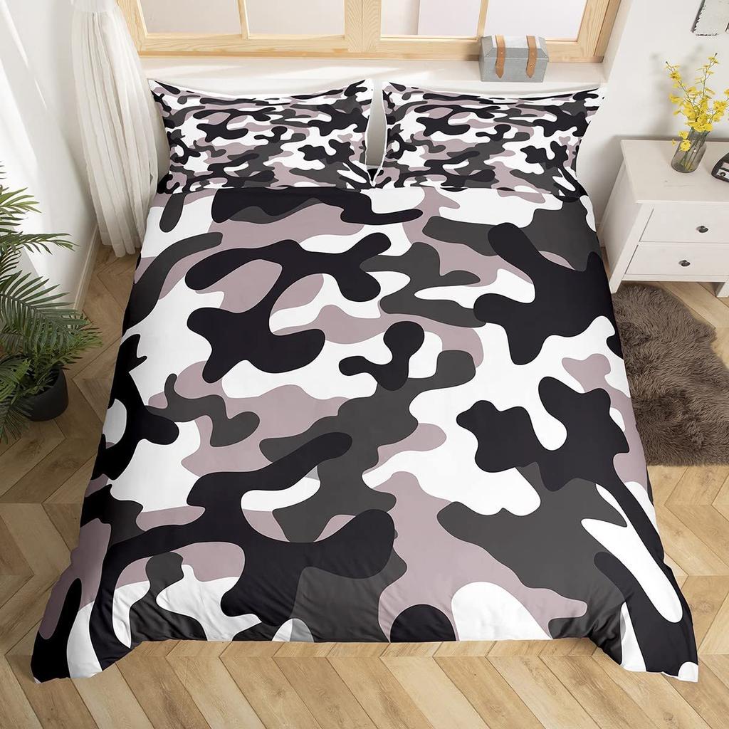 Red Camouflage Pattern Duvet Set Three-Piece Set Bedding Bedroom Decoration