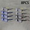 8PCS Sport Style Non-Prescription Reading Glasses Anti-Blue Light Rectangular Full Rim Eyewear PC Frame Material