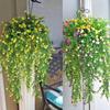 1/2/3pcs Artificial Hanging Plants Fake Hanging Plant Faux Eucalyptus Leaf Greenery Vine Outdoor UV Resistant Plastic Plants