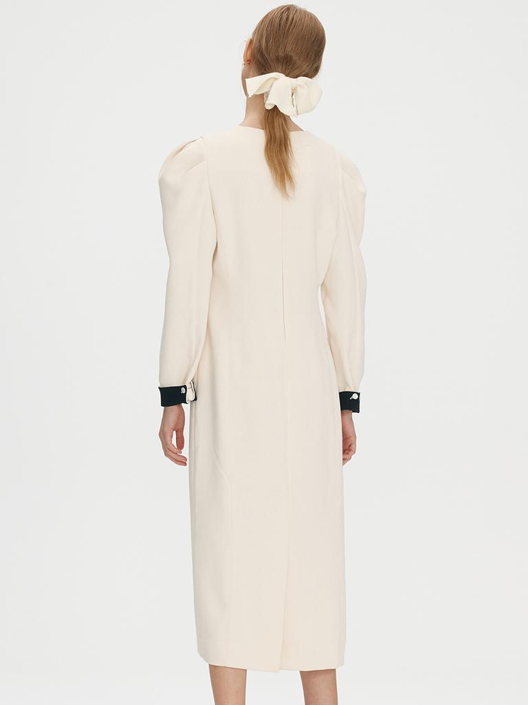 BEMUSE MANSION Square Neck Puff Dress - Ivory